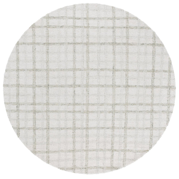Safavieh Ebony Modern Hand-tufted Area Rug - Plush Wool Blend, Elegant Grid Design For Timeless Home Style Sage ,Ivory 85% Wool,15% Cotton Ebn141w-8