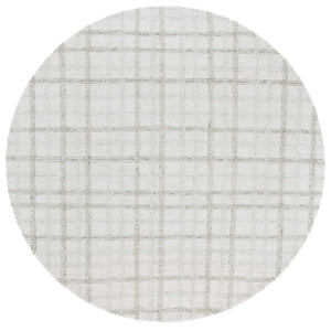 Safavieh Ebony Hand-Tufted Sage Ivory Area Rug 8X10 – Wool-Cotton Low Pile, Subtle Checkered Scandinavian Style 2'-3" x 7'-0" EBN141W-27