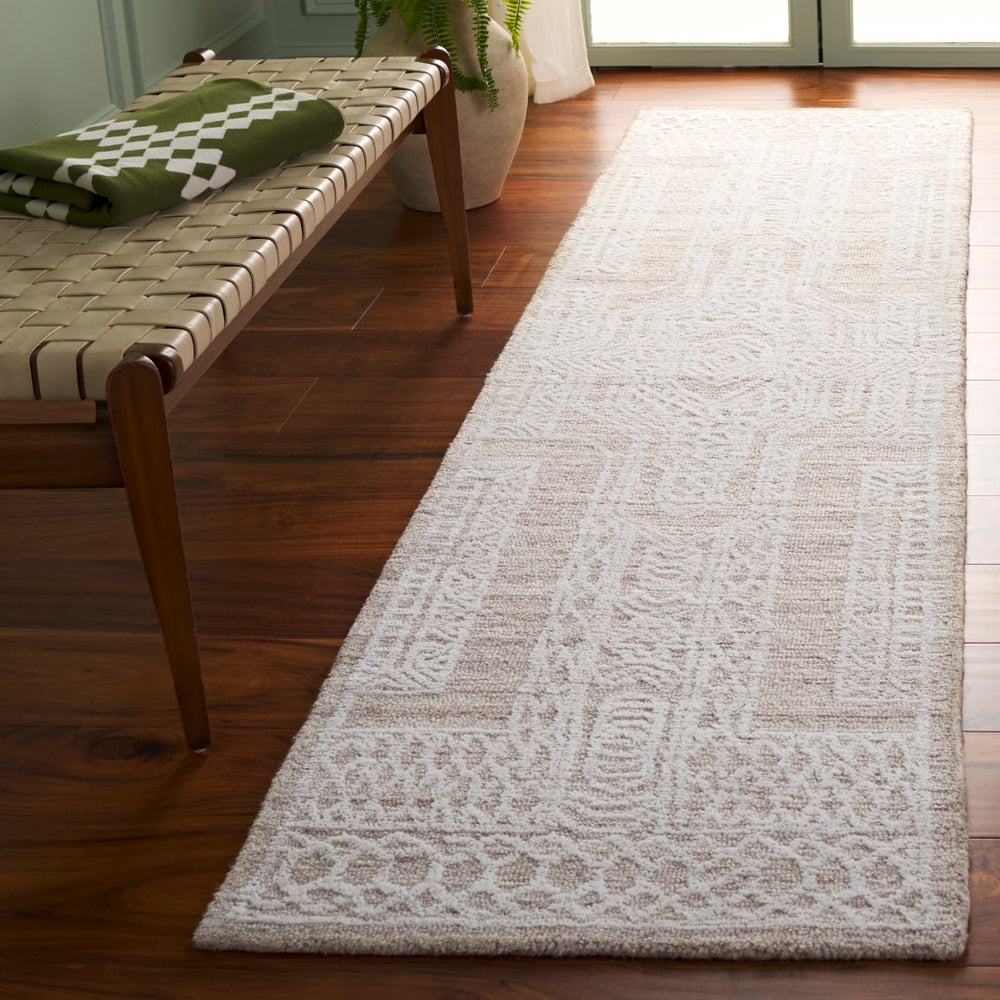 Safavieh Ebony Modern Hand-tufted Area Rug In Luxurious Wool Pile - Elevate Your Home Decor Today! Beige ,Ivory Wool Pile Ebn142b-4