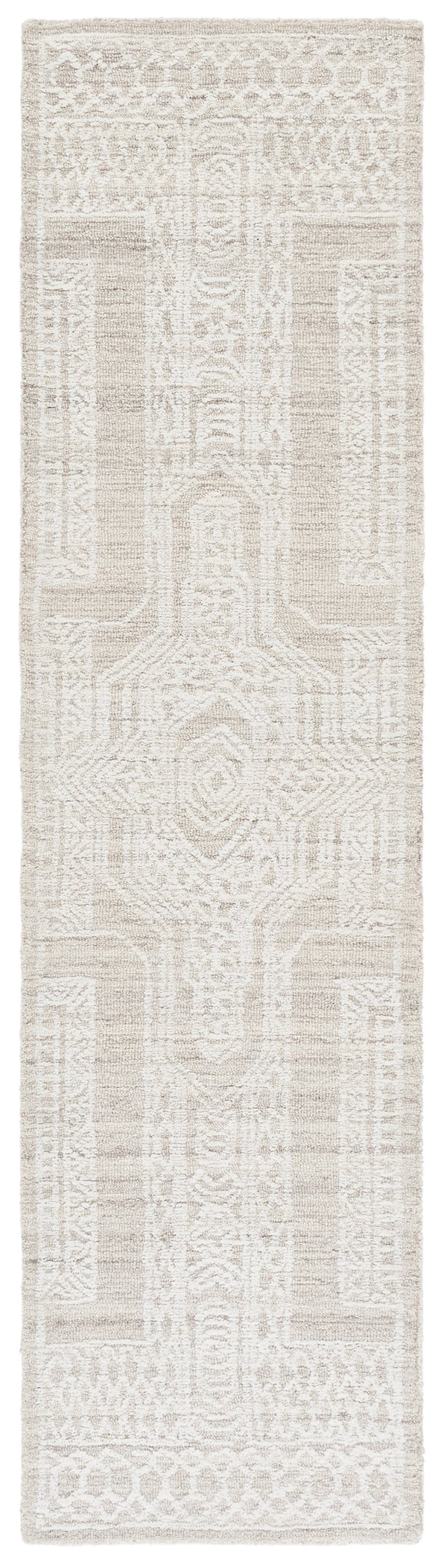 Safavieh Ebony Hand-tufted Wool Runner Rug - Elegant Modern Design With Geometric Patterns For Stylish Spaces Beige ,Ivory Wool Pile Ebn142b-29