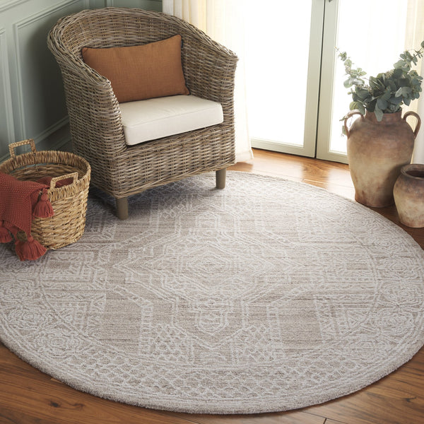 Safavieh Ebony Hand-tufted Wool Runner Rug - Elegant Modern Design With Geometric Patterns For Stylish Spaces Beige ,Ivory Wool Pile Ebn142b-6r