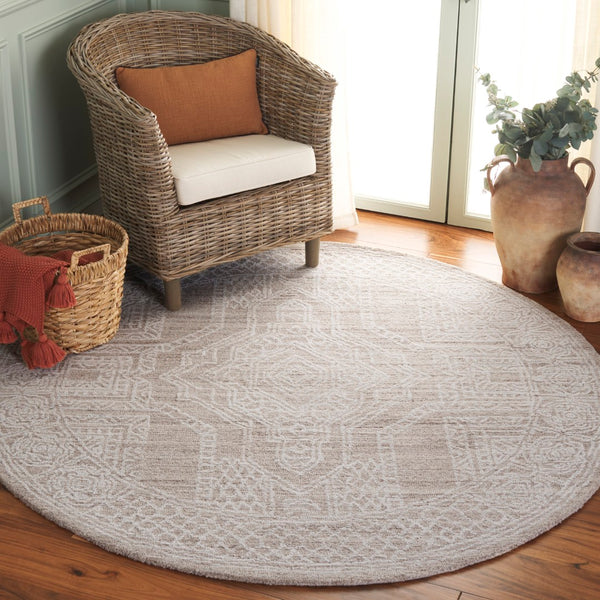 Safavieh Ebony Modern Hand-tufted Area Rug In Luxurious Wool Pile - Elevate Your Home Decor Today! Beige ,Ivory Wool Pile Ebn142b-4