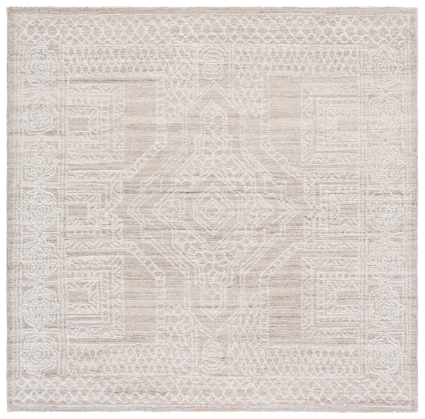 Safavieh Ebony Hand-tufted Wool Runner Rug - Elegant Modern Design With Geometric Patterns For Stylish Spaces Beige ,Ivory Wool Pile Ebn142b-6sq