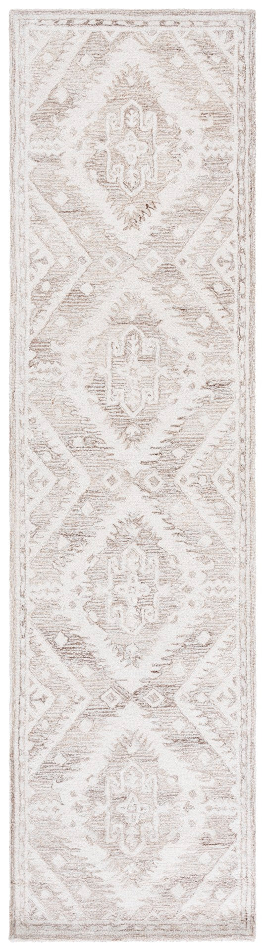 Safavieh Ebony Hand-tufted Wool Pile Area Rug - Elegant Geometric Design For Modern Home Décor Upgrade Beige ,Ivory Wool Pile Ebn143b-4