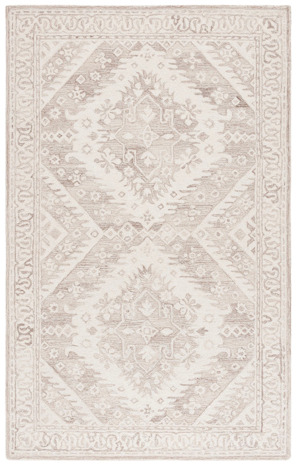 Safavieh Ebony Hand-tufted Wool Pile Area Rug - Elegant Geometric Design For Modern Home Décor Upgrade Beige ,Ivory Wool Pile Ebn143b-4