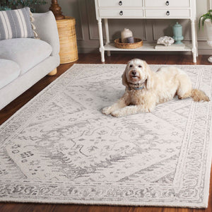 Safavieh Ebony Hand-tufted Wool Pile Area Rug - Elegant Geometric Design For Modern Home Décor Upgrade Ivory ,Grey Wool Pile Ebn143f-6