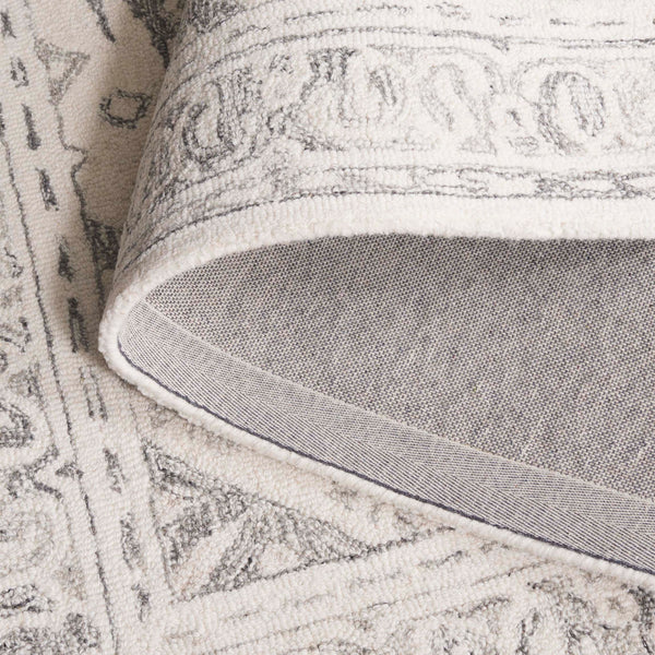 Safavieh Ebony Hand-tufted Area Runner Rug - Luxurious Wool For Modern Elegance In Home Decor And Design Ivory ,Grey Wool Pile Ebn143f-5