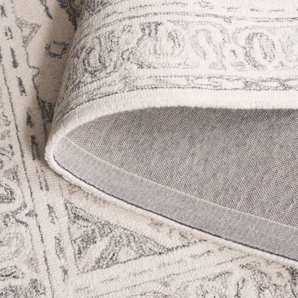 Safavieh Ebony Hand-tufted Wool Pile Area Rug - Elegant Geometric Design For Modern Home Décor Upgrade Ivory ,Grey Wool Pile Ebn143f-6