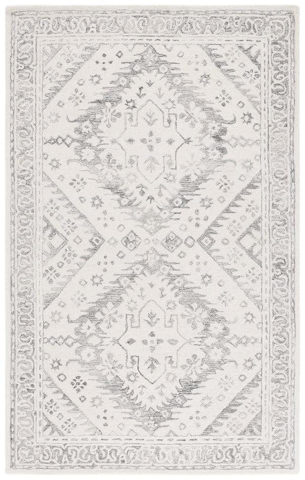 Safavieh Ebony Hand-tufted Area Runner Rug - Luxurious Wool For Modern Elegance In Home Decor And Design Ivory ,Grey Wool Pile Ebn143f-5
