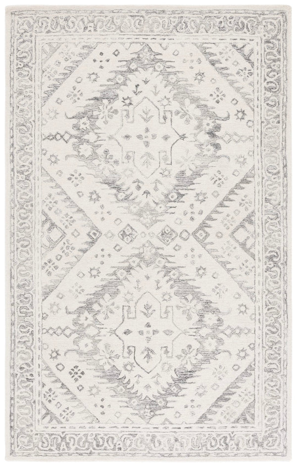 Safavieh Ebony Hand-tufted Wool Pile Area Rug - Elegant Geometric Design For Modern Home Décor Upgrade Ivory ,Grey Wool Pile Ebn143f-6