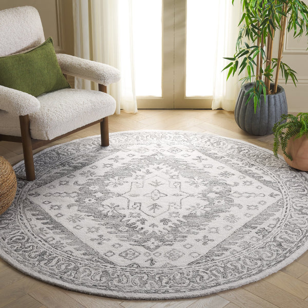 Safavieh Ebony Hand-tufted Area Runner Rug - Luxurious Wool For Modern Elegance In Home Decor And Design Ivory ,Grey Wool Pile Ebn143f-6r