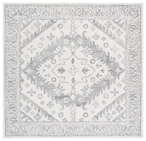 Safavieh Ebony Hand-tufted Area Runner Rug - Luxurious Wool For Modern Elegance In Home Decor And Design Ivory ,Grey Wool Pile Ebn143f-6sq