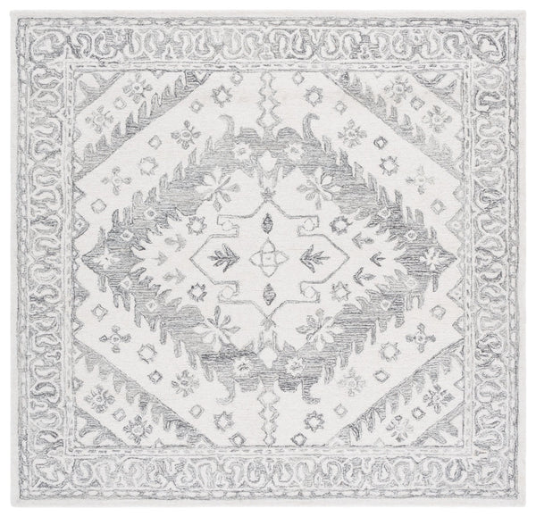 Safavieh Ebony Hand-tufted Area Runner Rug - Luxurious Wool For Modern Elegance In Home Decor And Design Ivory ,Grey Wool Pile Ebn143f-6sq