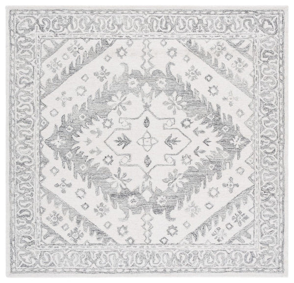 Safavieh Ebony Hand-tufted Wool Pile Area Rug - Elegant Geometric Design For Modern Home Décor Upgrade Ivory ,Grey Wool Pile Ebn143f-6