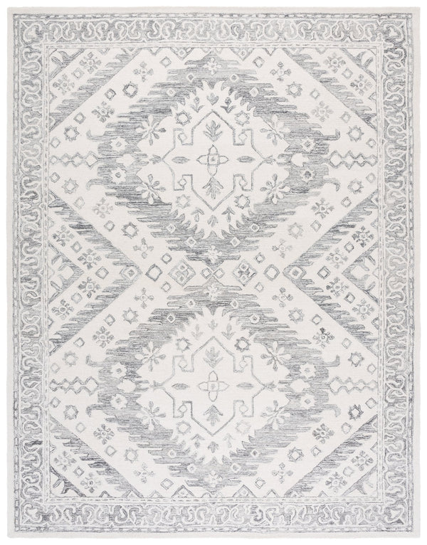 Safavieh Ebony Hand-tufted Area Runner Rug - Luxurious Wool For Modern Elegance In Home Decor And Design Ivory ,Grey Wool Pile Ebn143f-8