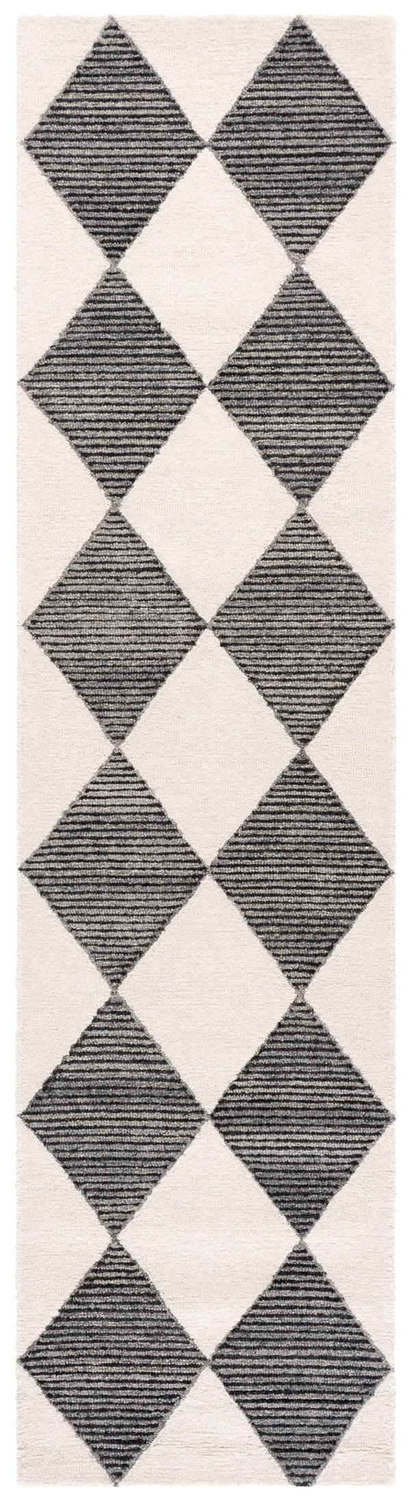 Safavieh Ebony Hand-Tufted Ivory And Black Wool-Cotton Rug — Low-Pile Modern Minimalist Area Accent Rug 4'-0" x 6'-0" EBN144A-4
