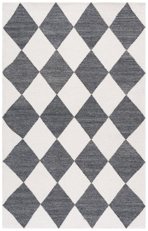 Safavieh Ebony Round Hand-Tufted Wool-Cotton Rug In Ivory & Black — Minimalist Texture, Durable Craftsmanship 6'-0" x 6'-0" EBN144A-6R