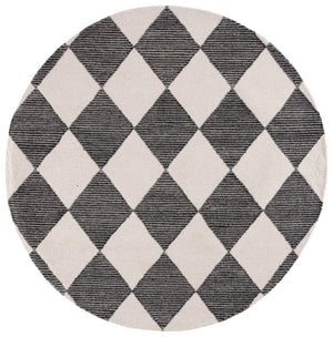Safavieh Ebony Hand-Tufted Ivory And Black Rug — Low Profile Wool-Cotton Blend, Modern High-Contrast Elegance 5'-0" x 8'-0" EBN144A-5