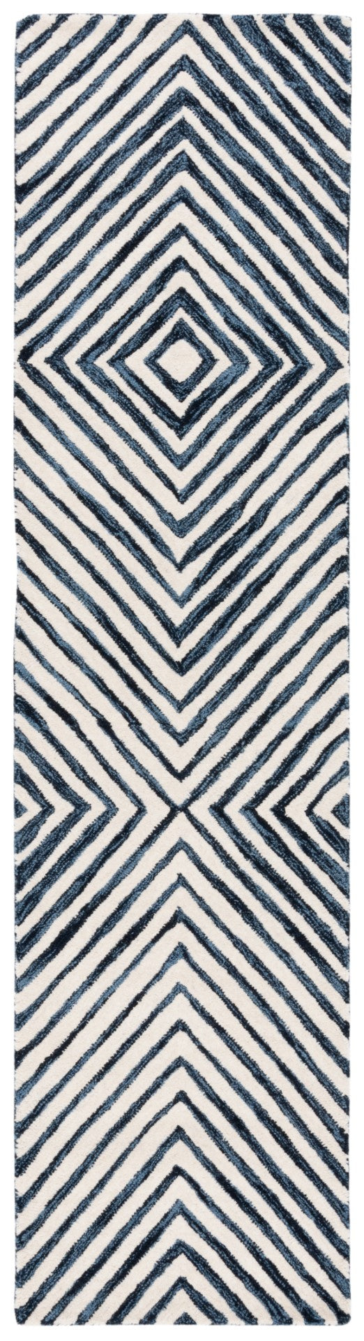 Safavieh Ebony 150 Hand Tufted  Rug Navy / Ivory 2'-3" x 9'