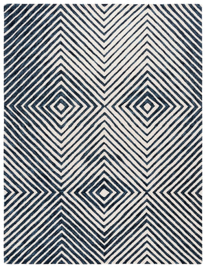 Safavieh Ebony 150 Hand Tufted  Rug Navy / Ivory 8' x 10'