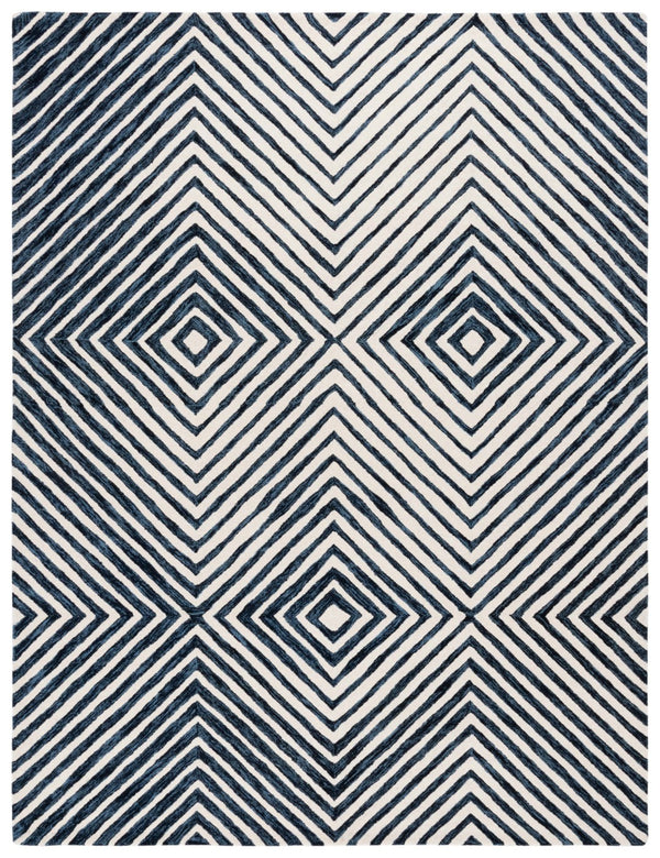 Safavieh Ebony 150 Hand Tufted  Rug Navy / Ivory 8' x 10'