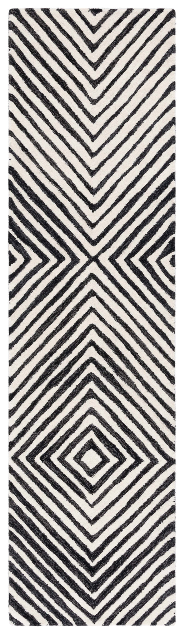 Safavieh Ebony 150 Hand Tufted  Rug Black / Ivory 2'-3" x 9'