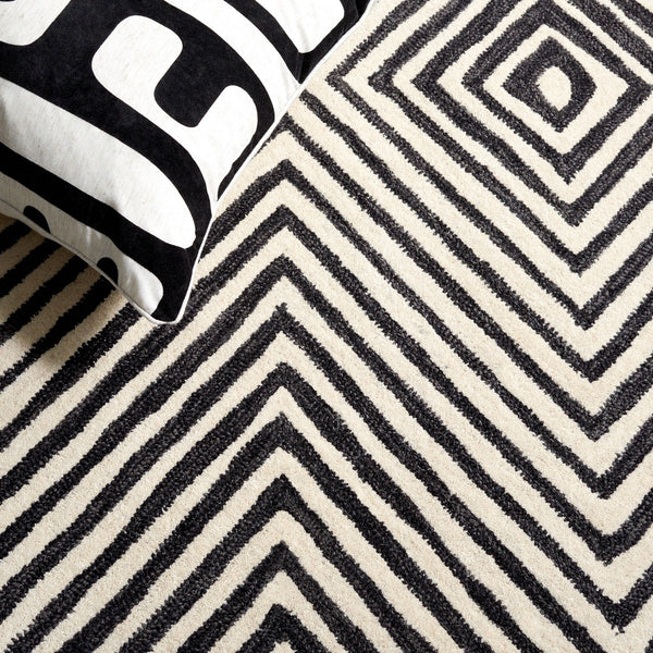 Safavieh Ebony 150 Hand Tufted  Rug Black / Ivory 8' x 10'