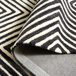 Safavieh Ebony 150 EBN150 Hand Tufted  Rug Black / Ivory EBN150Z-6