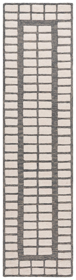 Safavieh Ebony Hand-tufted Wool Runner Rug - Elegant Contemporary Design For Stylish Hallways And Spaces Grey ,Ivory Wool Pile Ebn151f-29