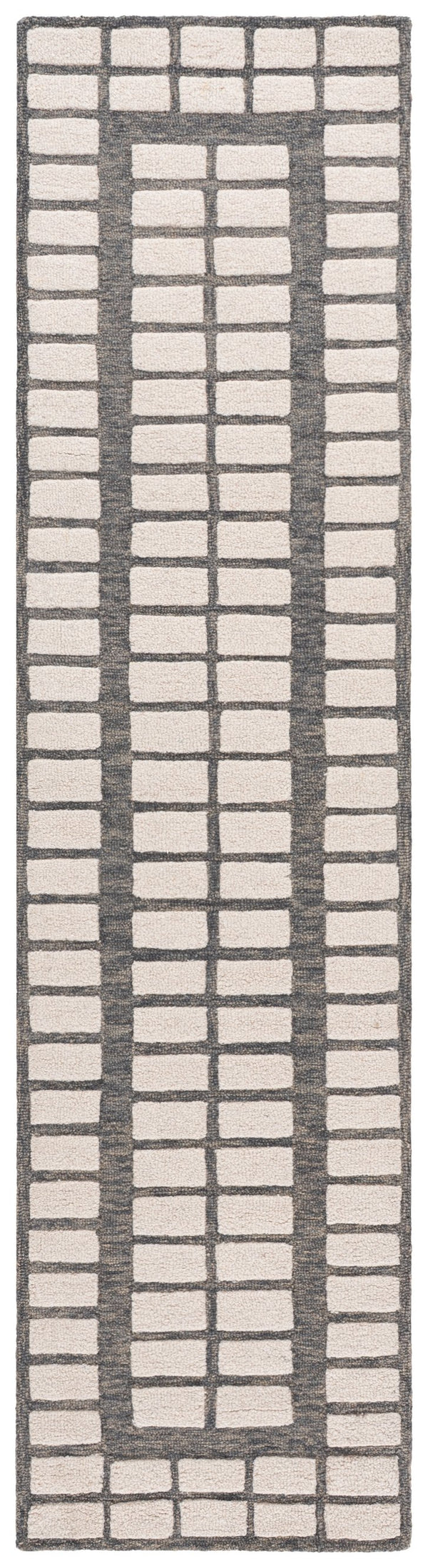 Safavieh Ebony Hand-tufted Wool Runner Rug - Elegant Contemporary Design For Stylish Hallways And Spaces Grey ,Ivory Wool Pile Ebn151f-29