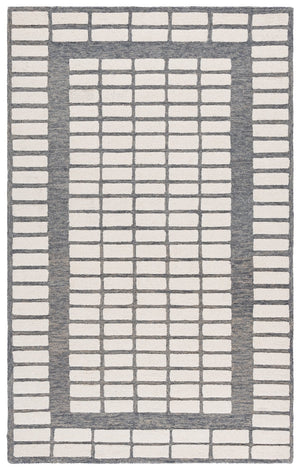 Safavieh Ebony Hand-tufted Wool Runner Rug - Elegant Contemporary Design For Stylish Hallways And Spaces Grey ,Ivory Wool Pile Ebn151f-5