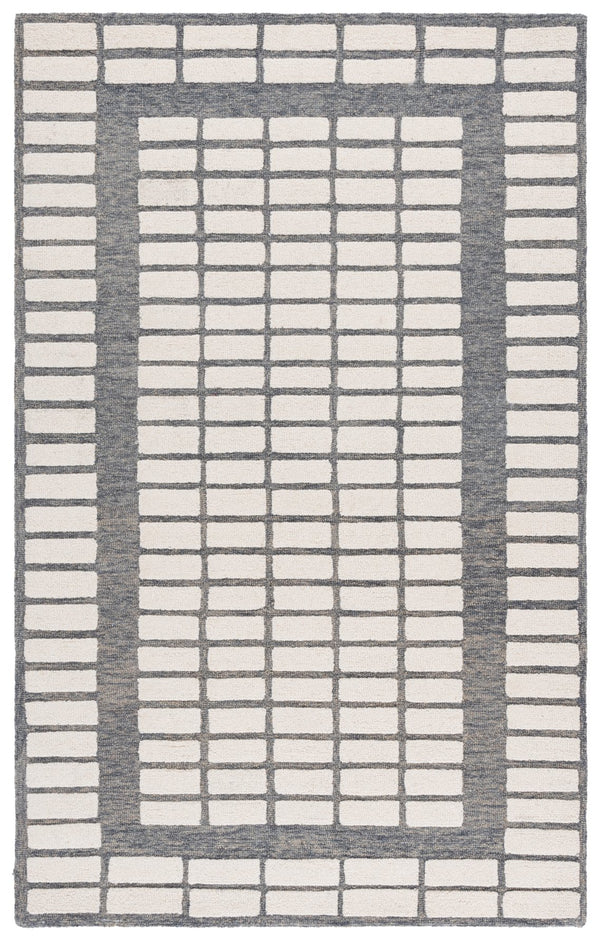Safavieh Ebony Hand-tufted Wool Runner Rug - Elegant Contemporary Design For Stylish Hallways And Spaces Grey ,Ivory Wool Pile Ebn151f-5
