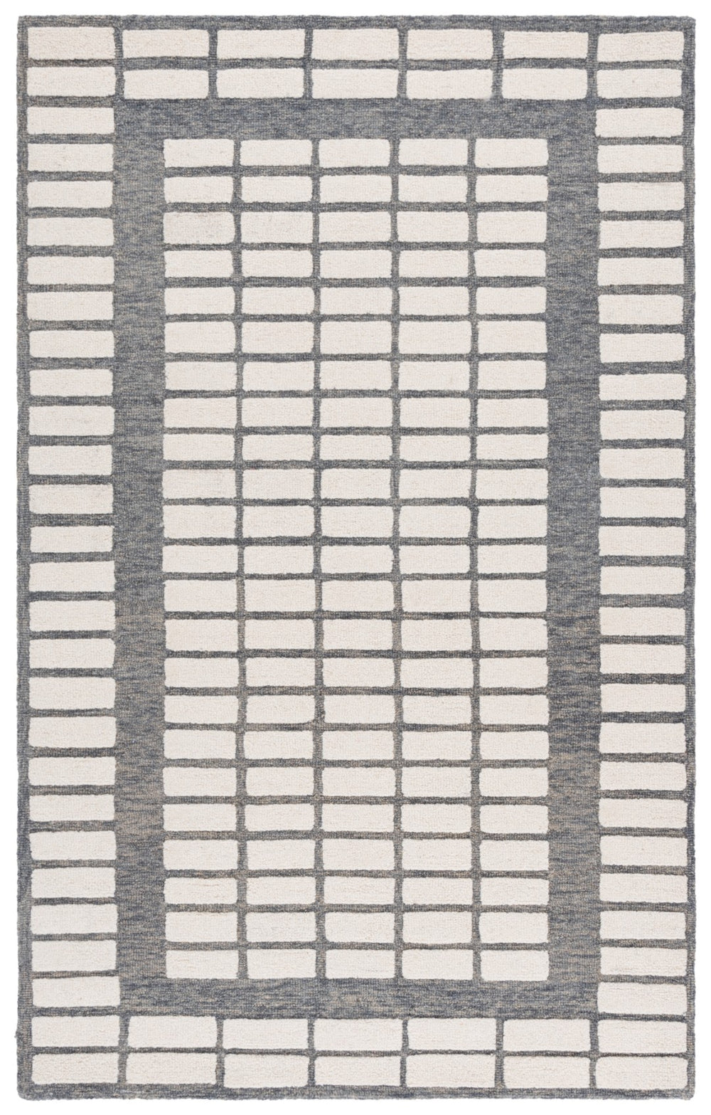 Safavieh Ebony Hand-tufted Area Rug - Luxurious Wool Pile For Contemporary Elegance In Any Living Space Grey ,Ivory Wool Pile Ebn151f-6