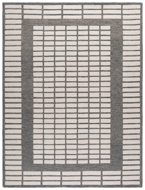 Safavieh Ebony Hand-tufted Wool Runner Rug - Elegant Contemporary Design For Stylish Hallways And Spaces Grey ,Ivory Wool Pile Ebn151f-8