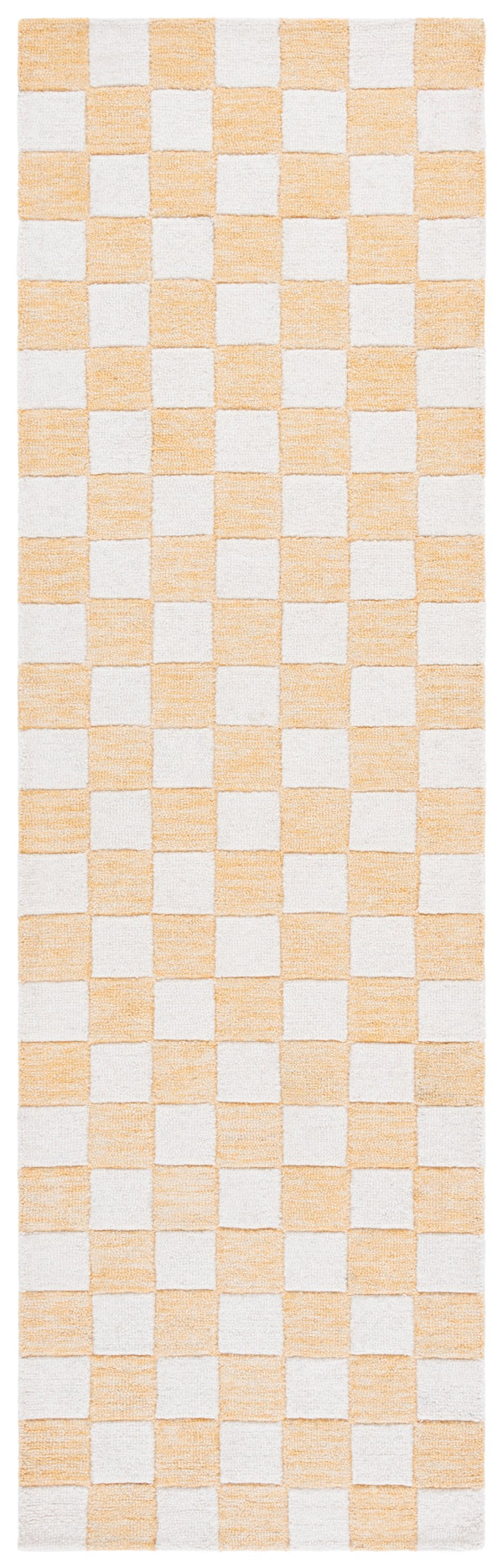 Safavieh Ebony Luxurious Gold And Ivory Checkered Area Rug - Hand-tufted Comfort For Elegant Home Décor Gold ,Ivory 80% Wool,20% Cotton Ebn175d-3