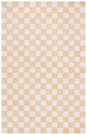Safavieh Ebony Luxurious Gold And Ivory Checkered Area Rug - Hand-tufted Comfort For Elegant Home Décor Gold ,Ivory 80% Wool,20% Cotton Ebn175d-3