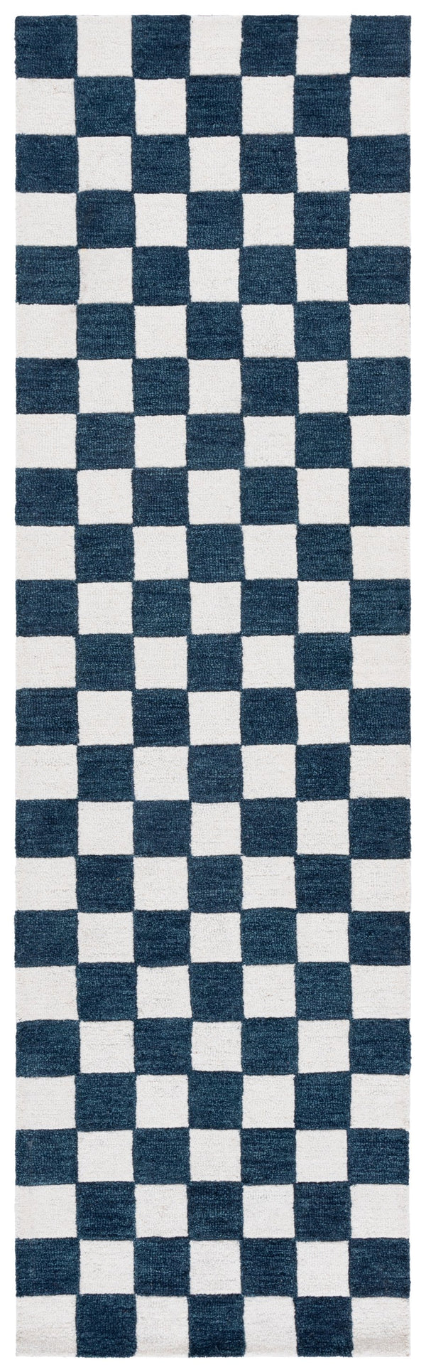 Safavieh Ebony Luxurious Gold And Ivory Checkered Area Rug - Hand-tufted Comfort For Elegant Home Décor Blue ,Ivory 80% Wool,20% Cotton Ebn175m-8