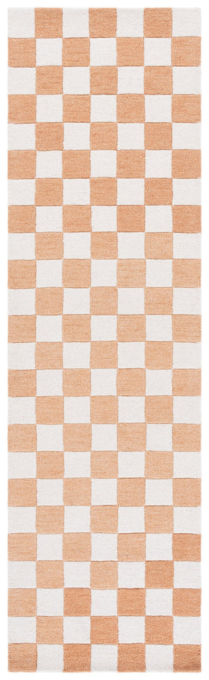 Safavieh Ebony Luxurious Gold And Ivory Checkered Area Rug - Hand-tufted Comfort For Elegant Home Décor Rust ,Ivory 80% Wool,20% Cotton Ebn175p-6r