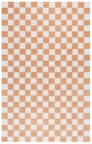 Safavieh Ebony Luxurious Gold And Ivory Checkered Area Rug - Hand-tufted Comfort For Elegant Home Décor Rust ,Ivory 80% Wool,20% Cotton Ebn175p-6r