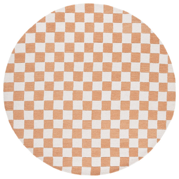 Safavieh Ebony Luxurious Gold And Ivory Checkered Area Rug - Hand-tufted Comfort For Elegant Home Décor Rust ,Ivory 80% Wool,20% Cotton Ebn175p-6r
