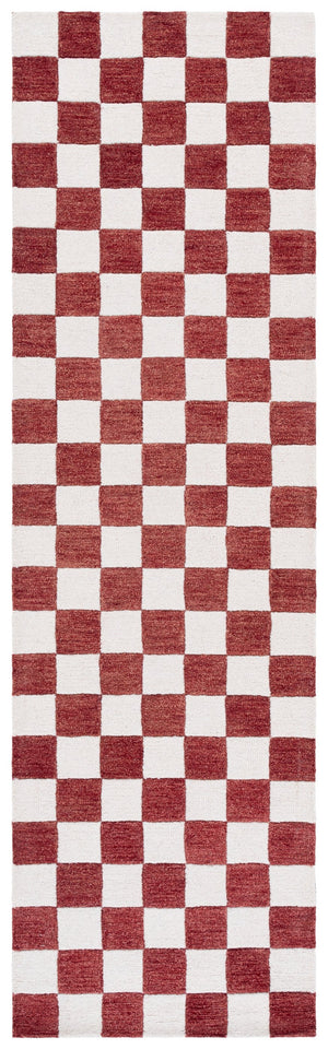 Safavieh Ebony Luxurious Gold And Ivory Checkered Area Rug - Hand-tufted Comfort For Elegant Home Décor Red ,Ivory 80% Wool,20% Cotton Ebn175q-6