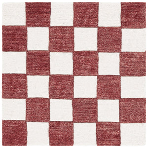 Safavieh Ebony Luxurious Gold And Ivory Checkered Area Rug - Hand-tufted Comfort For Elegant Home Décor Red ,Ivory 80% Wool,20% Cotton Ebn175q-6