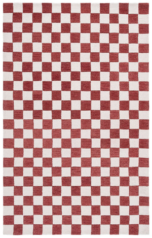 Safavieh Ebony Luxurious Gold And Ivory Checkered Area Rug - Hand-tufted Comfort For Elegant Home Décor Red ,Ivory 80% Wool,20% Cotton Ebn175q-6