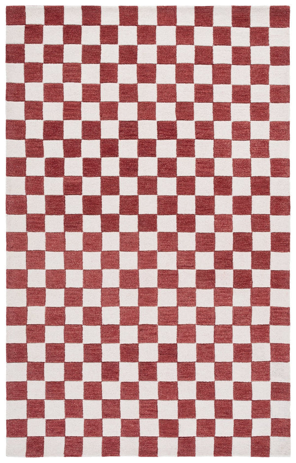 Safavieh Ebony Luxurious Gold And Ivory Checkered Area Rug - Hand-tufted Comfort For Elegant Home Décor Red ,Ivory 80% Wool,20% Cotton Ebn175q-6