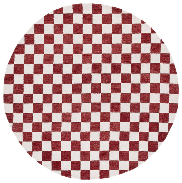 Safavieh Ebony Luxurious Gold And Ivory Checkered Area Rug - Hand-tufted Comfort For Elegant Home Décor Red ,Ivory 80% Wool,20% Cotton Ebn175q-6