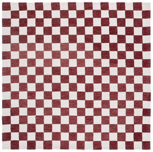 Safavieh Ebony Luxurious Gold And Ivory Checkered Area Rug - Hand-tufted Comfort For Elegant Home Décor Red ,Ivory 80% Wool,20% Cotton Ebn175q-6