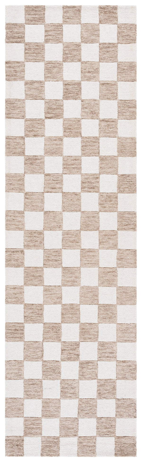 Safavieh Ebony Luxurious Gold And Ivory Checkered Area Rug - Hand-tufted Comfort For Elegant Home Décor Brown ,Ivory 80% Wool,20% Cotton Ebn175t-28