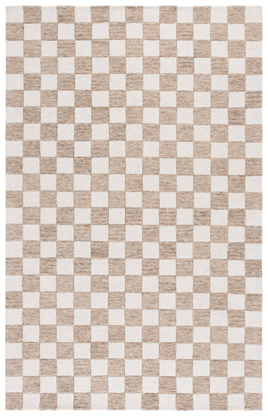 Safavieh Ebony Luxurious Gold And Ivory Checkered Area Rug - Hand-tufted Comfort For Elegant Home Décor Brown ,Ivory 80% Wool,20% Cotton Ebn175t-28
