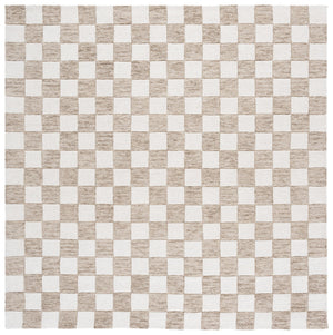 Safavieh Ebony Luxurious Gold And Ivory Checkered Area Rug - Hand-tufted Comfort For Elegant Home Décor Brown ,Ivory 80% Wool,20% Cotton Ebn175t-28