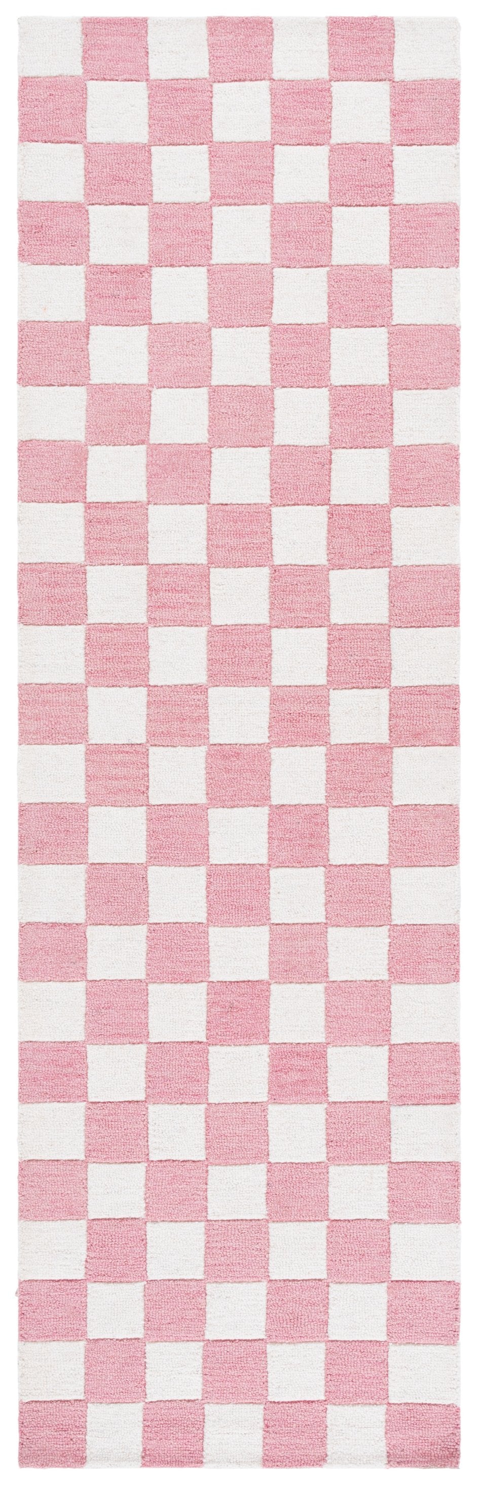 Safavieh Ebony Luxurious Gold And Ivory Checkered Area Rug - Hand-tufted Comfort For Elegant Home Décor Pink ,Ivory 80% Wool,20% Cotton Ebn175u-3